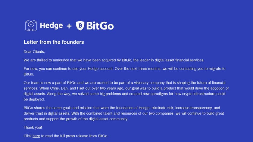 Hedge Landing Page