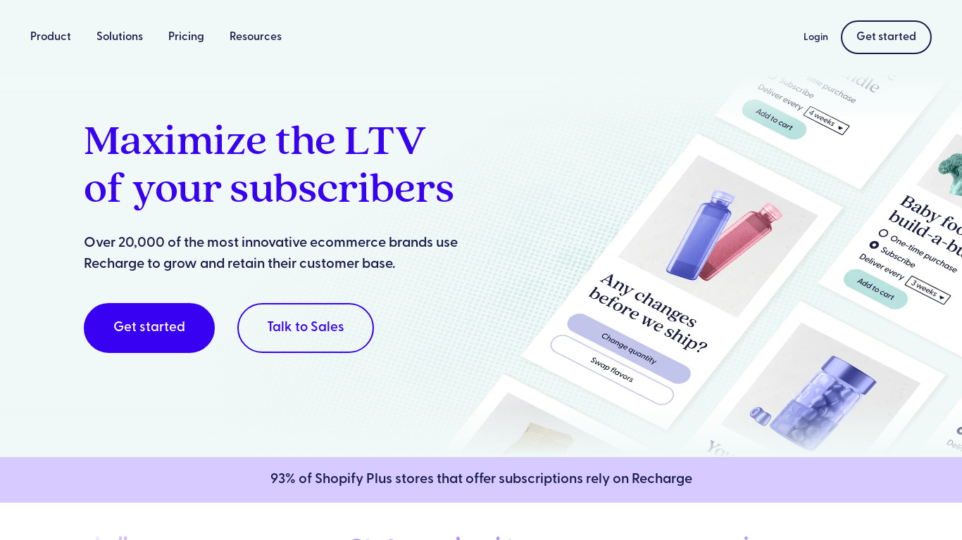 ReCharge Landing page