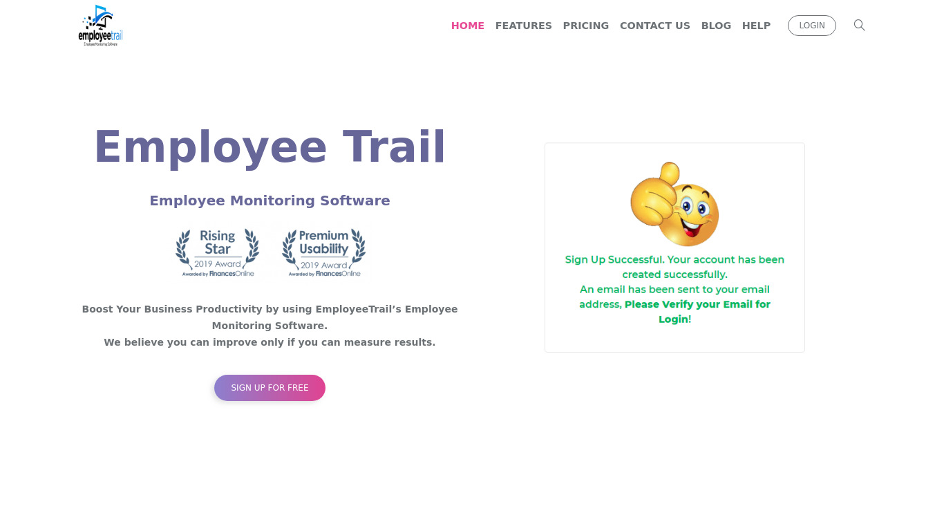 Employee Trail Landing page