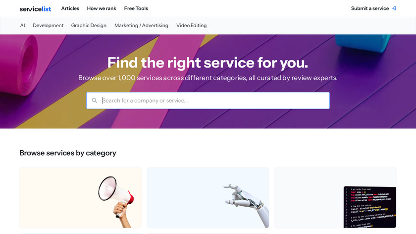 Service List Landing Page