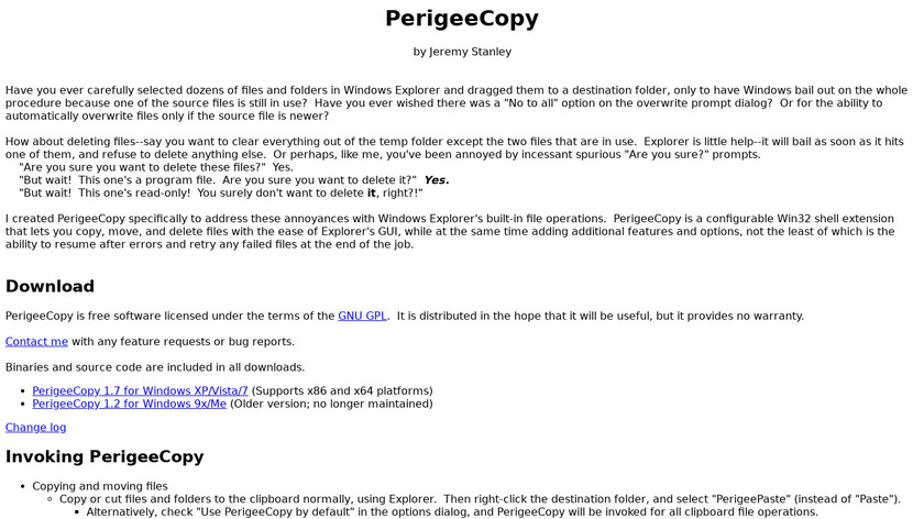 PerigeeCopy Landing Page