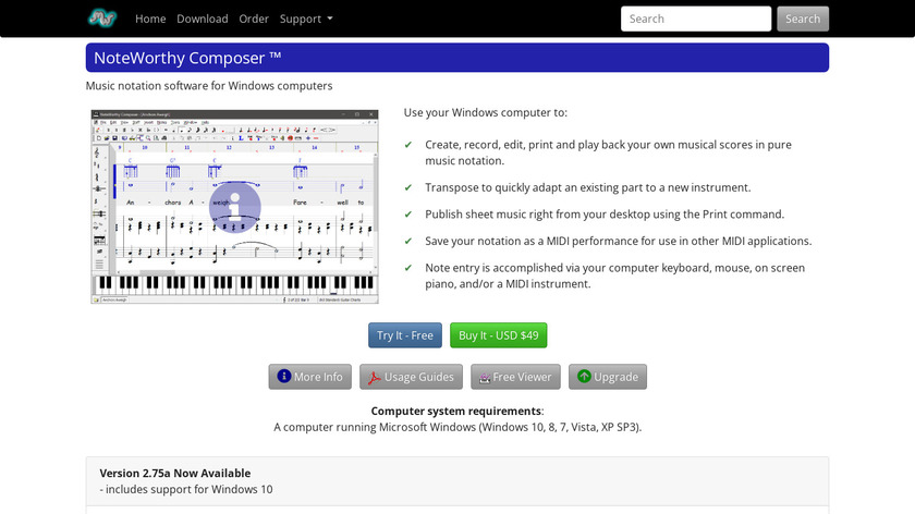 NoteWorthy Composer Landing Page