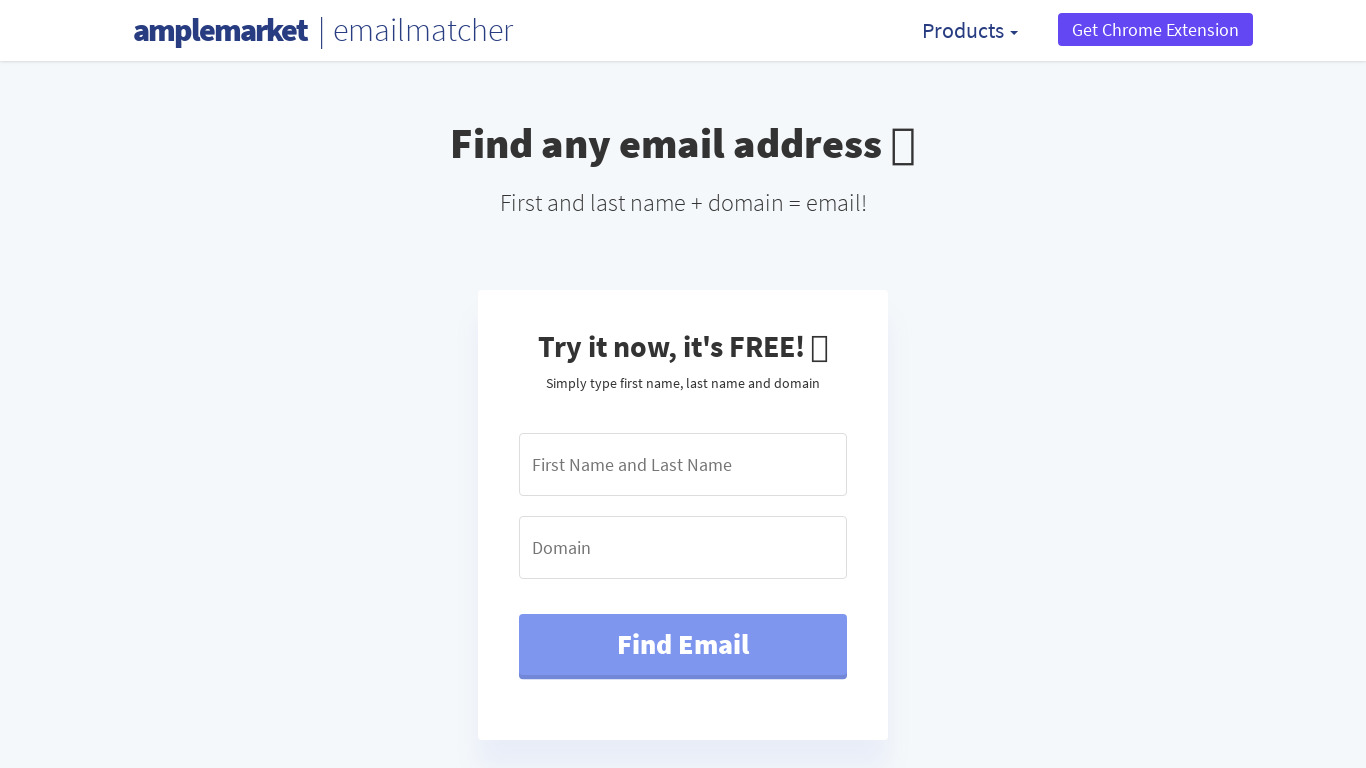EmailMatcher Landing page