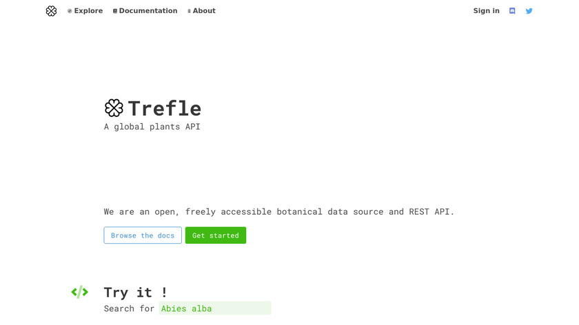Trefle Landing Page