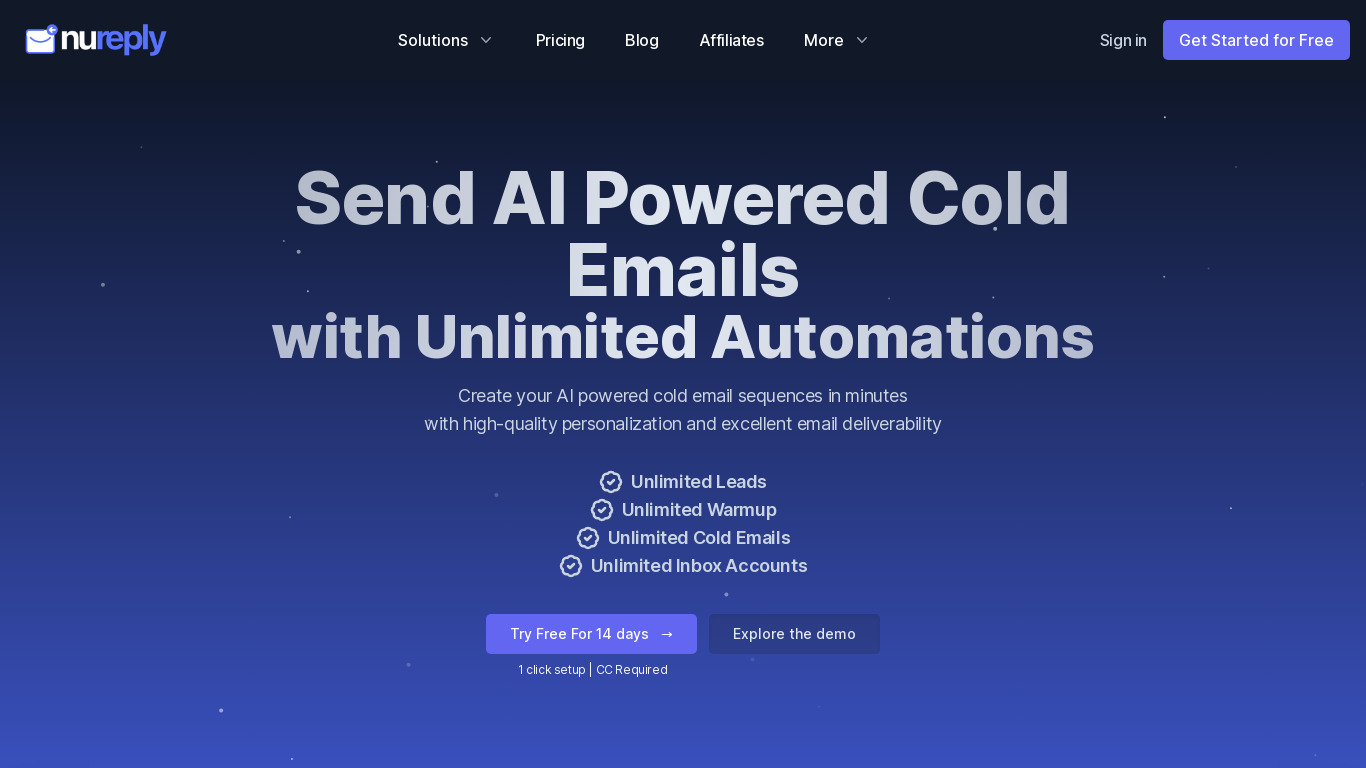 Email Planner Landing page