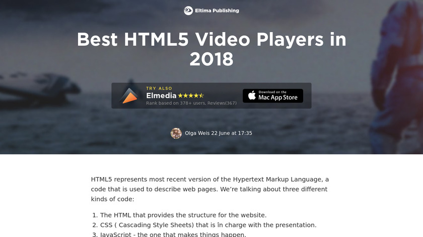 Sublime Video Player Landing Page