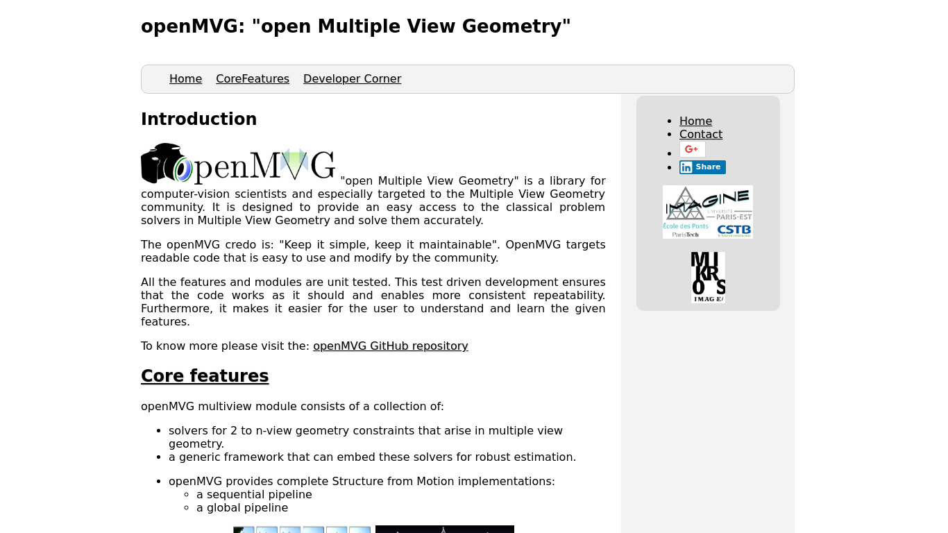 openMVG Landing page
