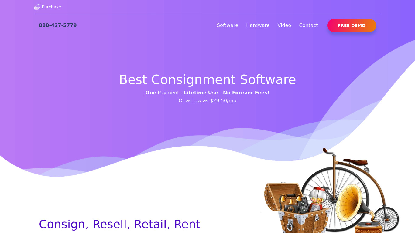 Best Consignment Shop Software Landing page