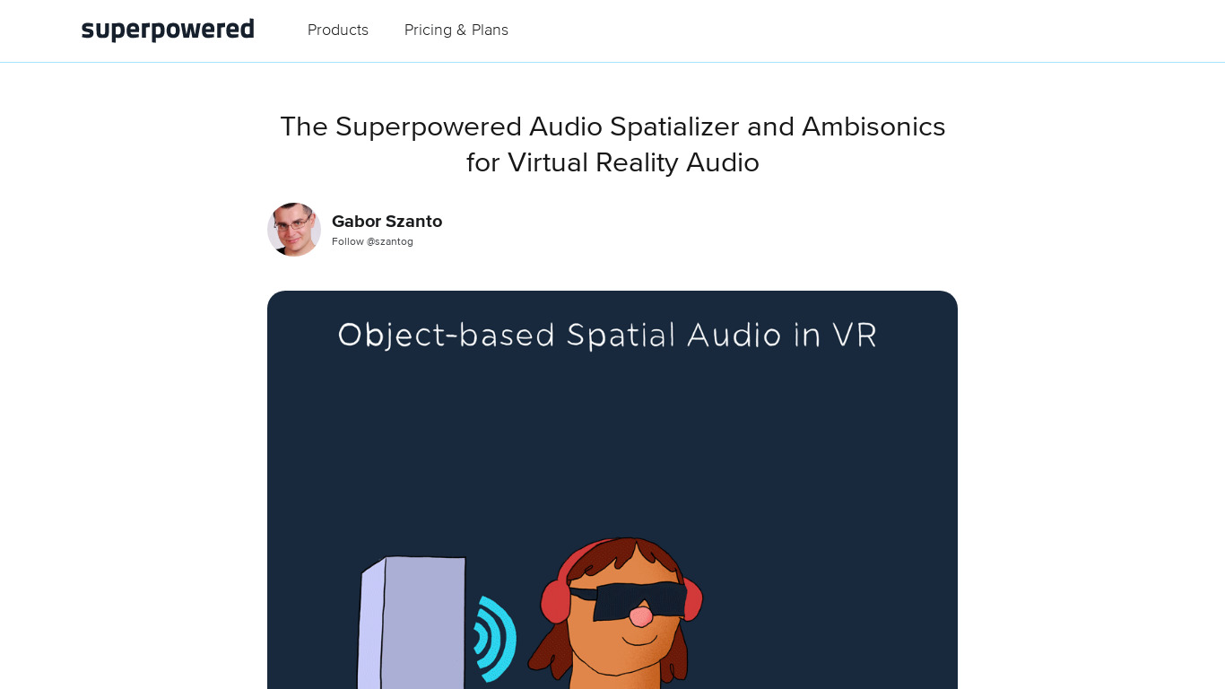 Superpowered 3D Audio Spatializer Landing page