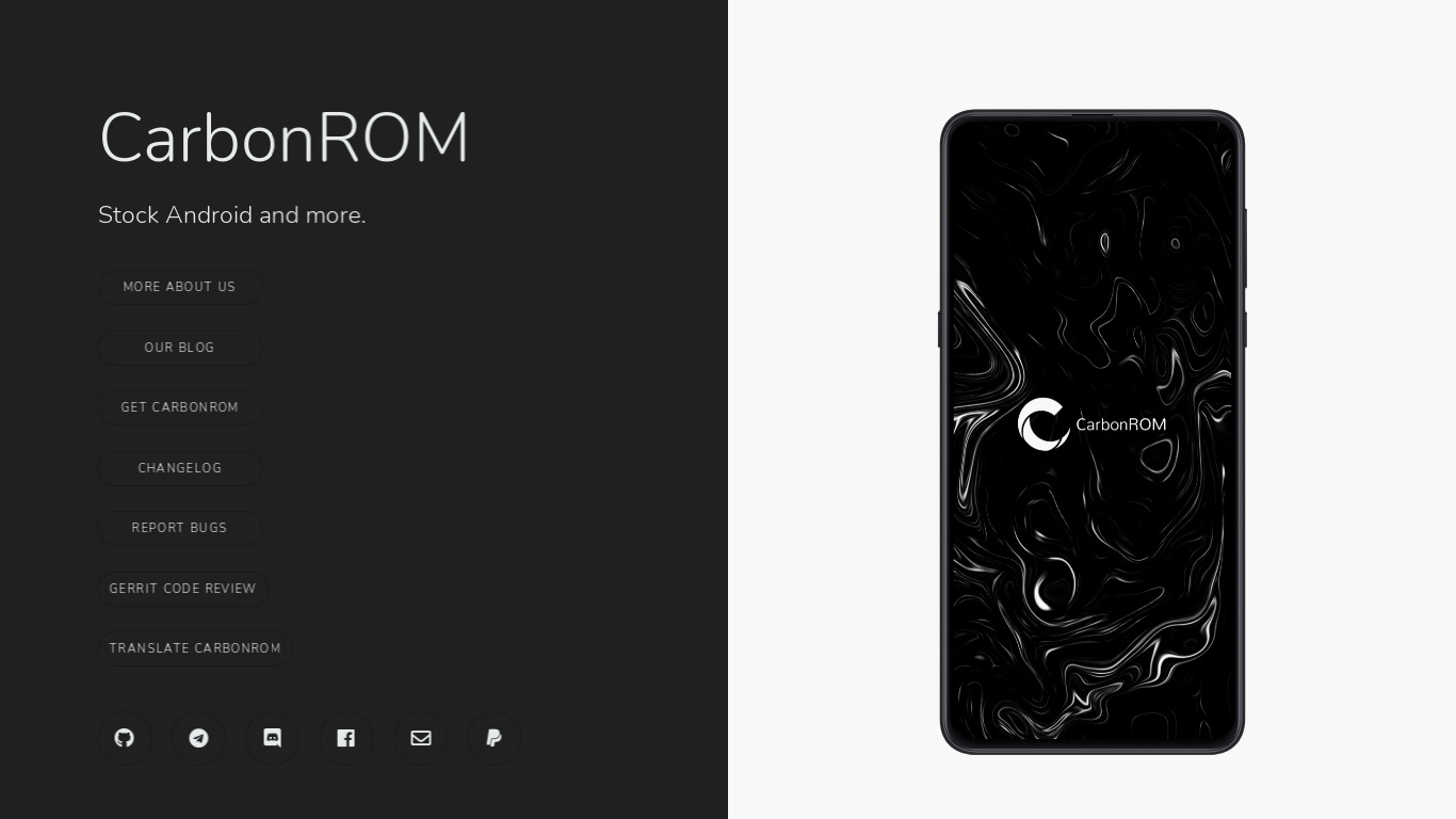 Carbon ROM Landing page