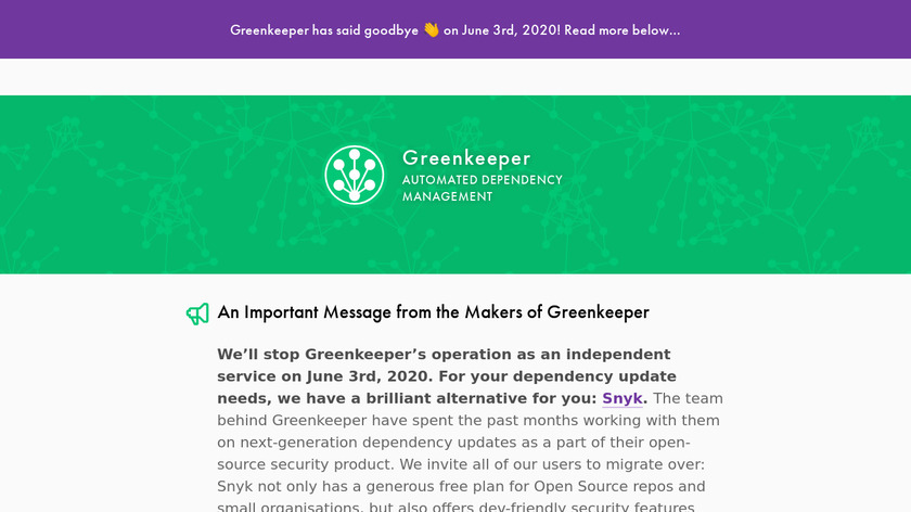 Greenkeeper Landing Page