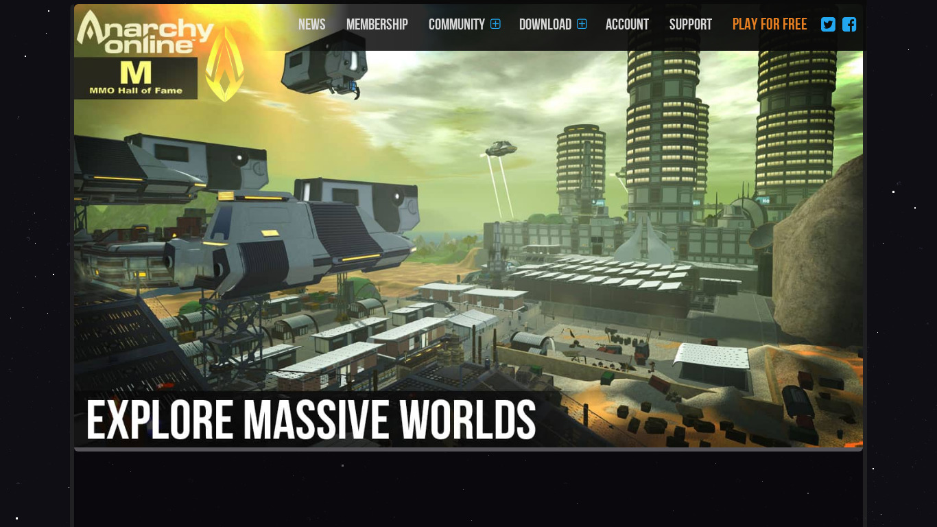 Anarchy Online Landing page