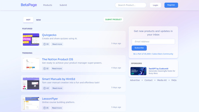 PitchWall Landing Page