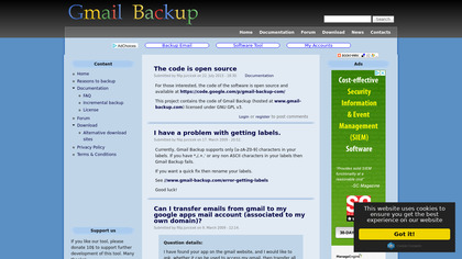 Gmail Backup image