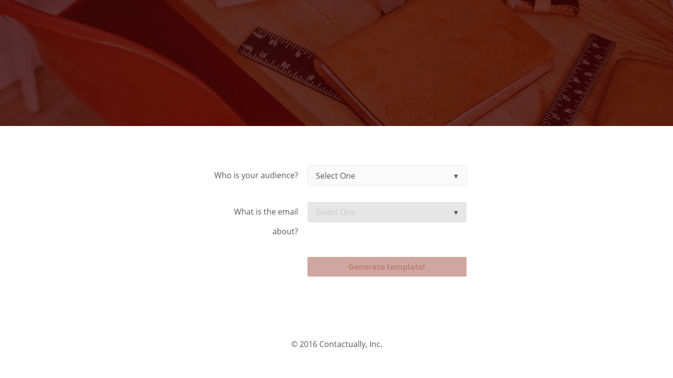 Email Template Generator Landing page