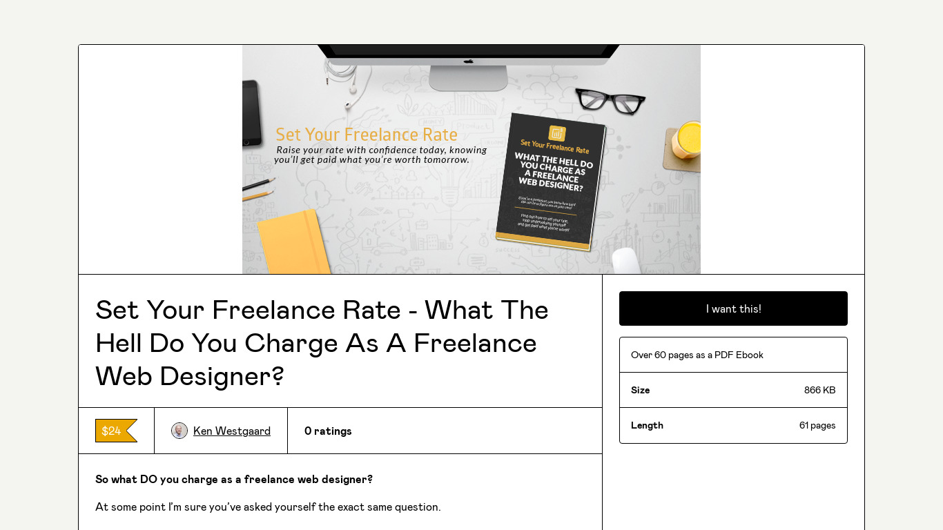 Set Your Freelance Rate Landing page