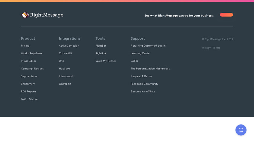RightAsk by RightMessage Landing Page