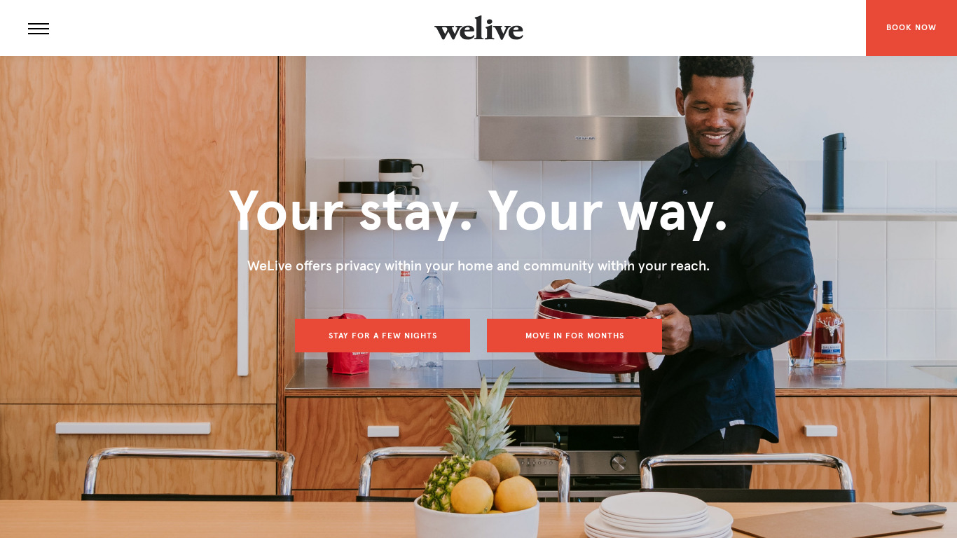 WeLive Landing page