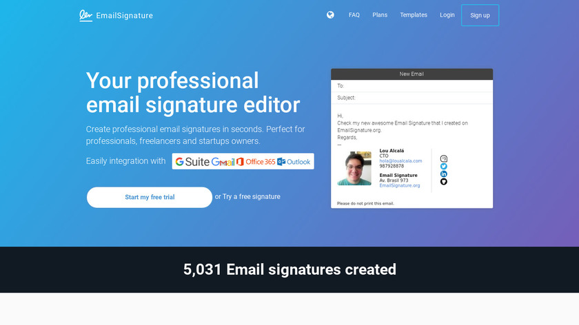 emailsignature.org Email Signature Landing Page