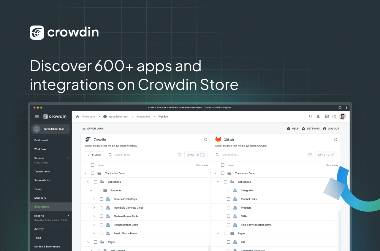 Crowdin Crowdin connector app view