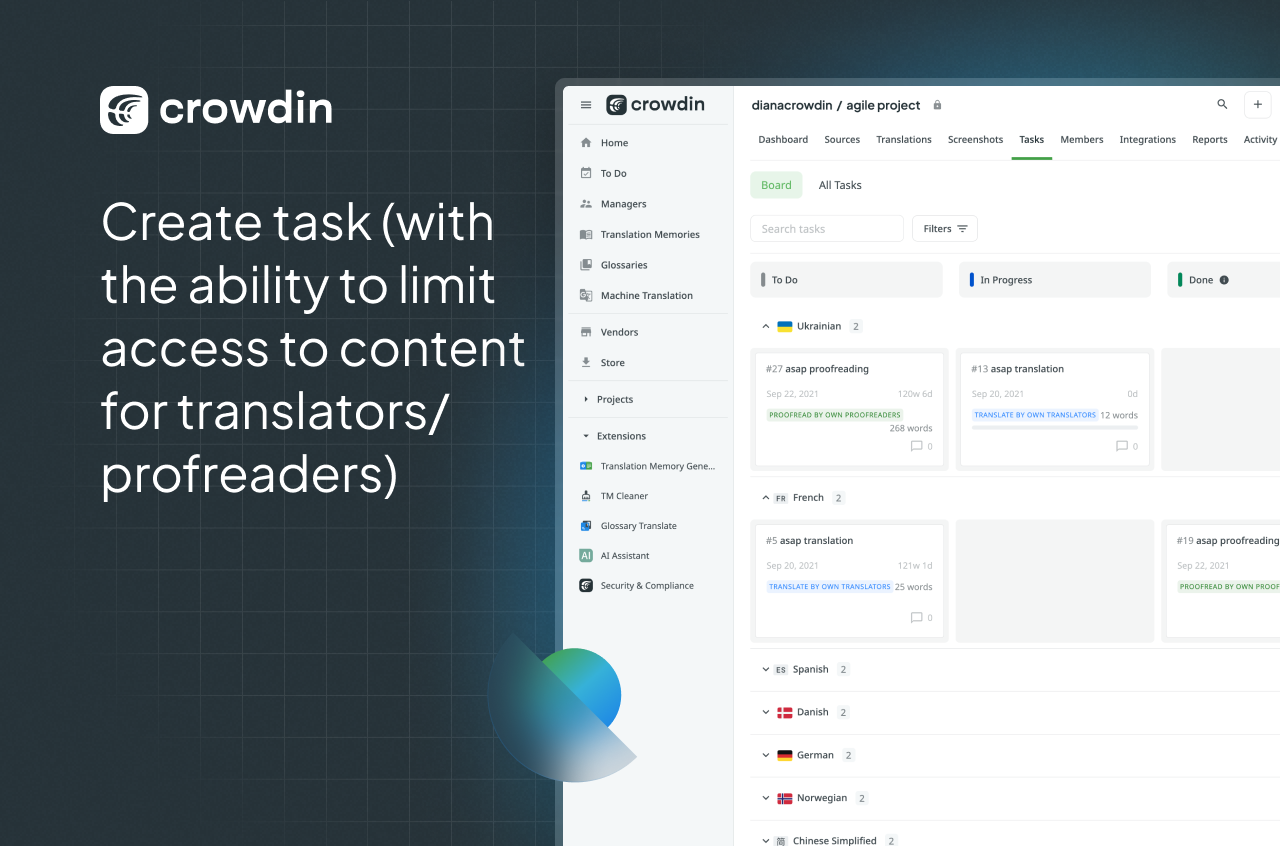 Crowdin Crowdin Tasks View