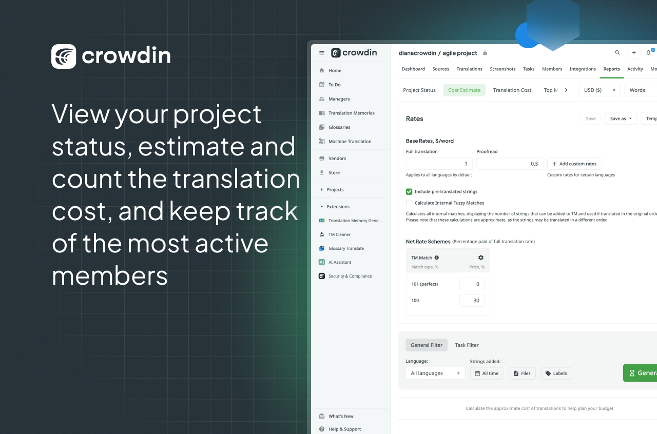 Crowdin Crowdin Reports Page