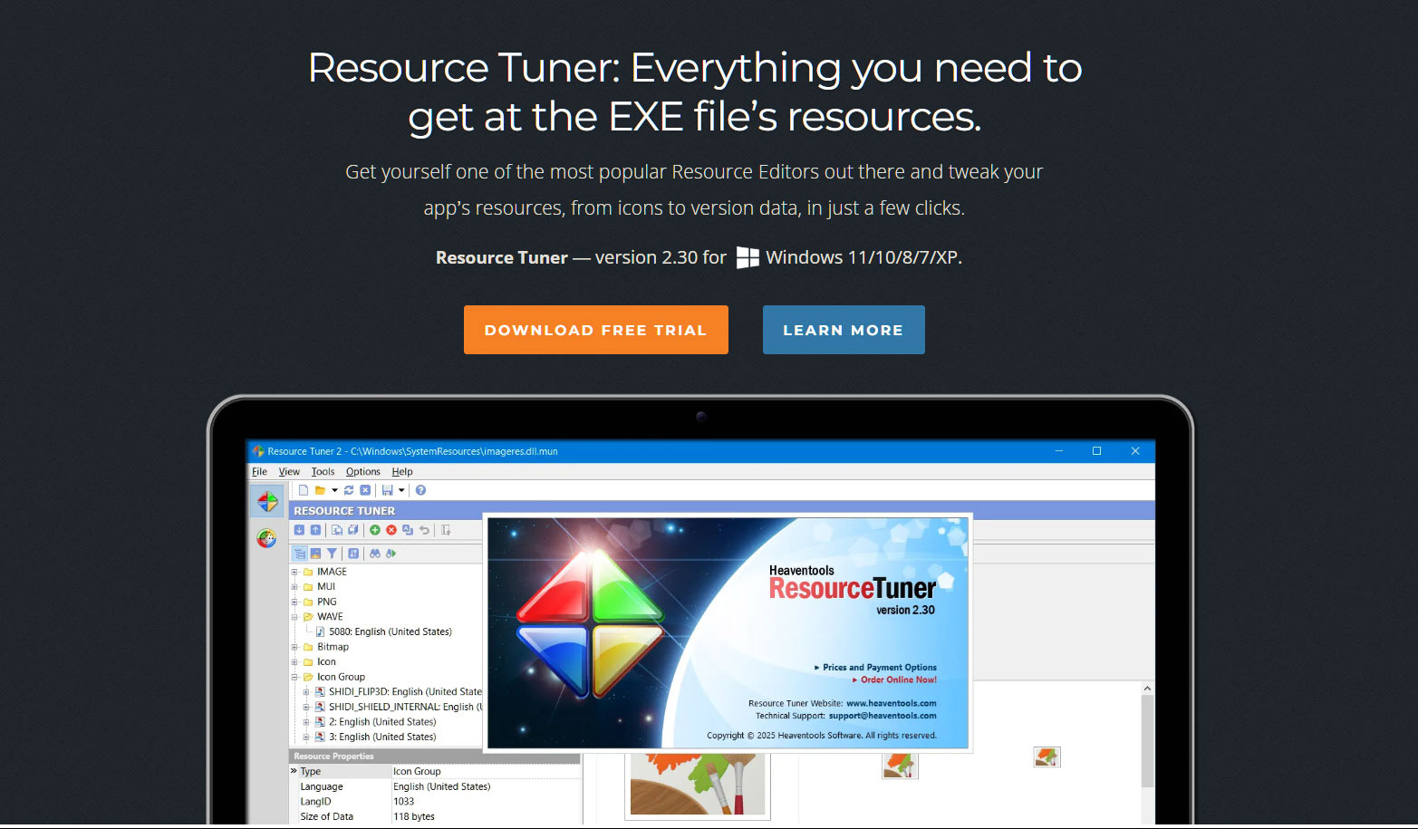 Resource Tuner Landing page