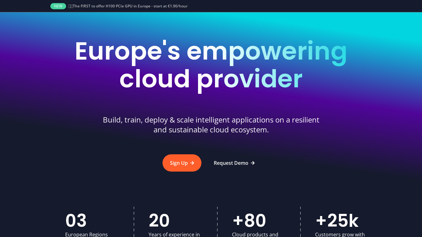 Scaleway Landing page