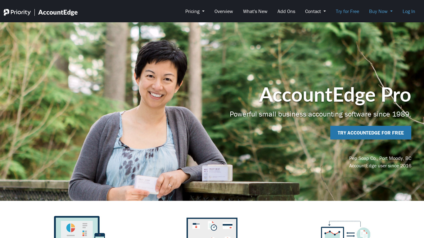 AccountEdge Landing page