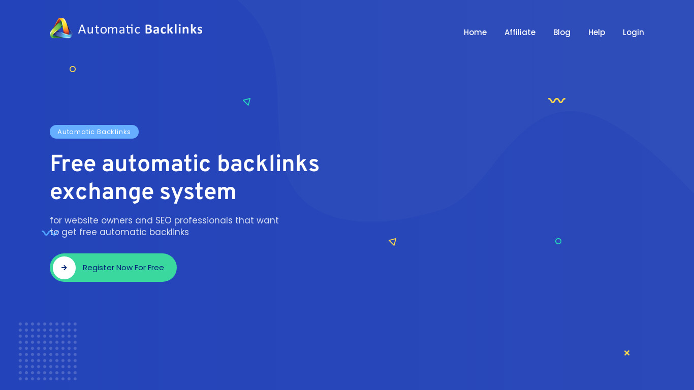 Automatic Backlinks Landing page