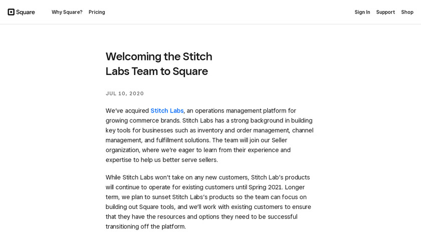 Stitch Labs Landing Page