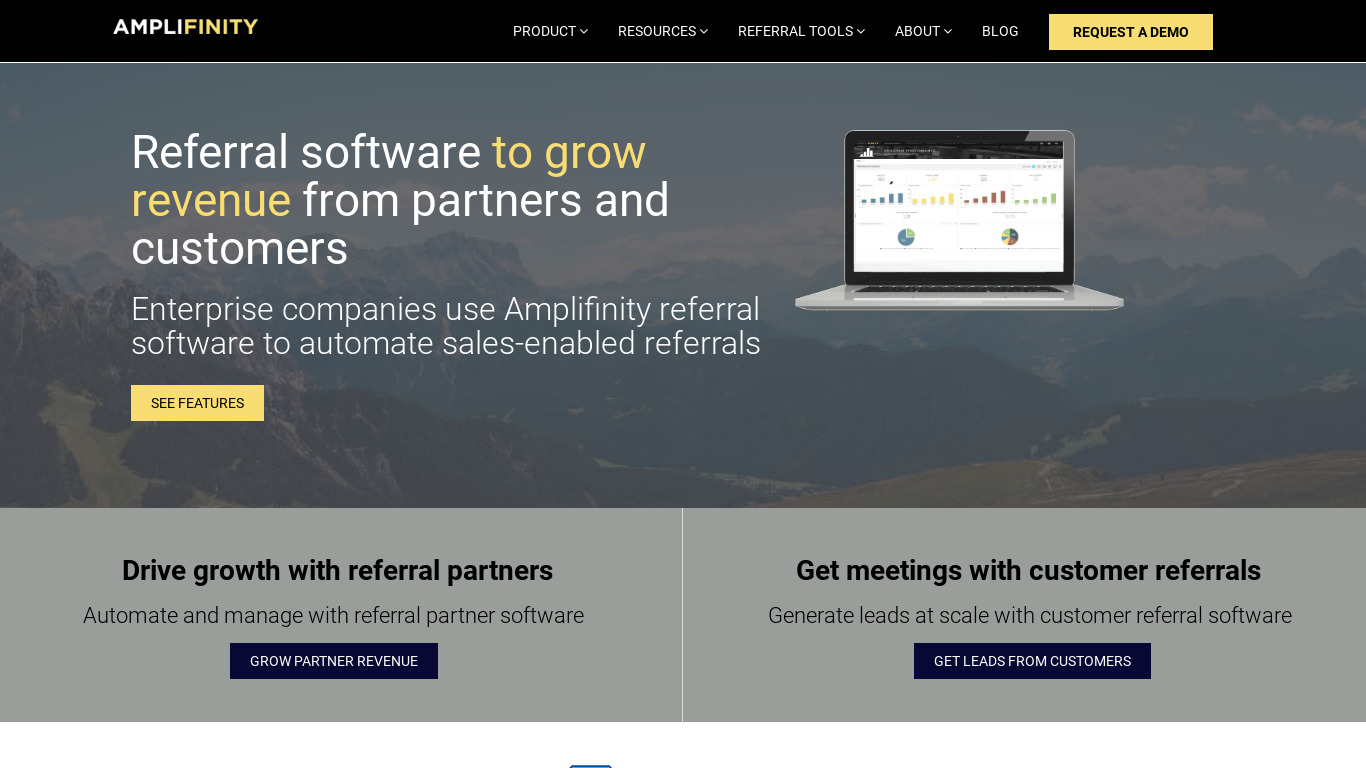 Amplifinity Landing page
