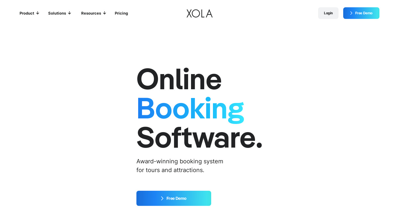 Xola Landing page