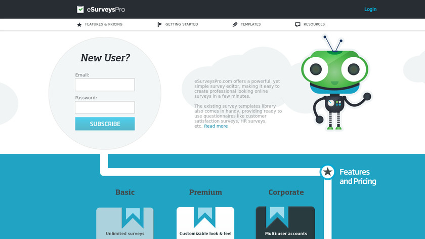 eSurveysPro Landing Page