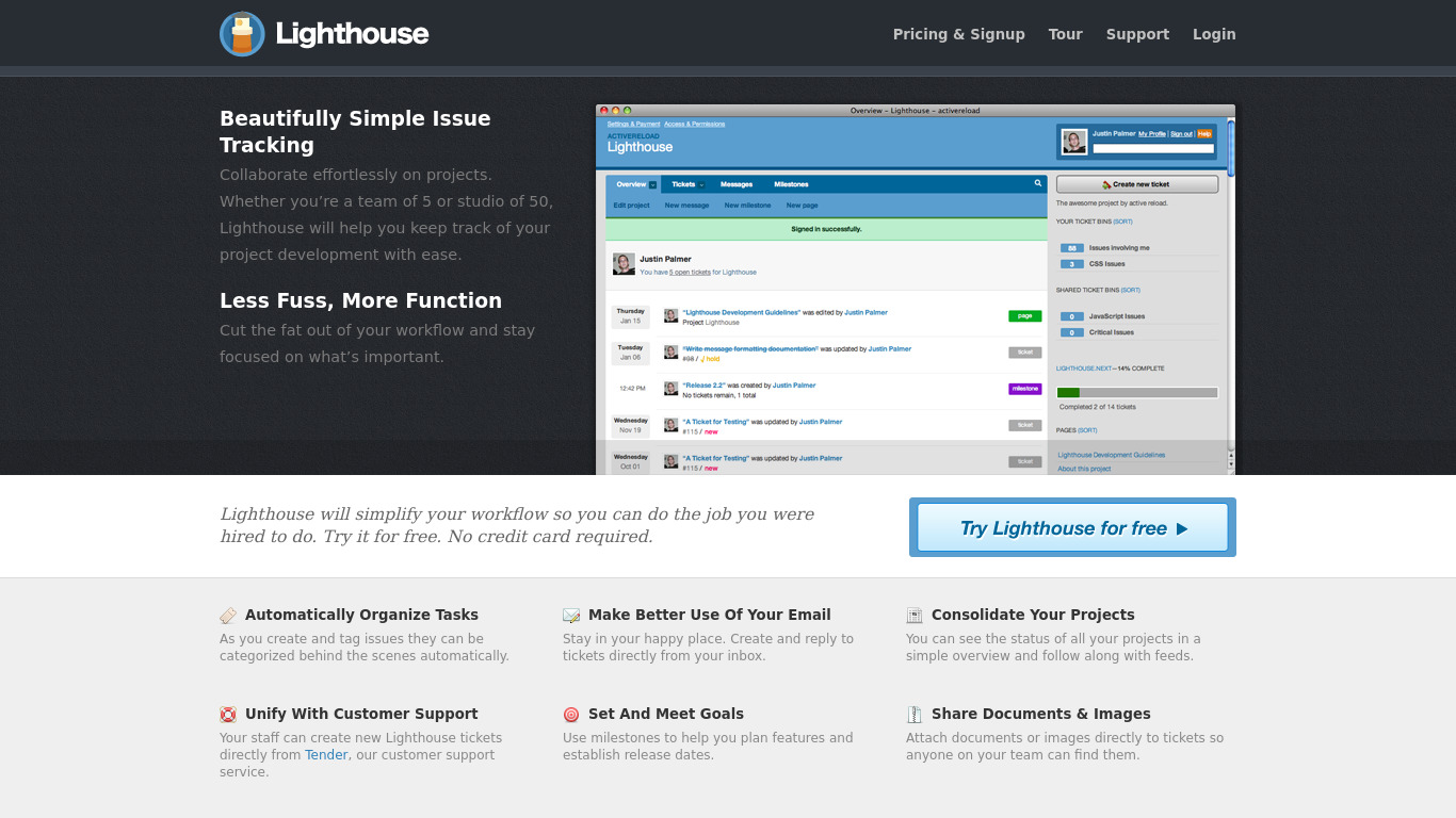 Lighthouse Landing page