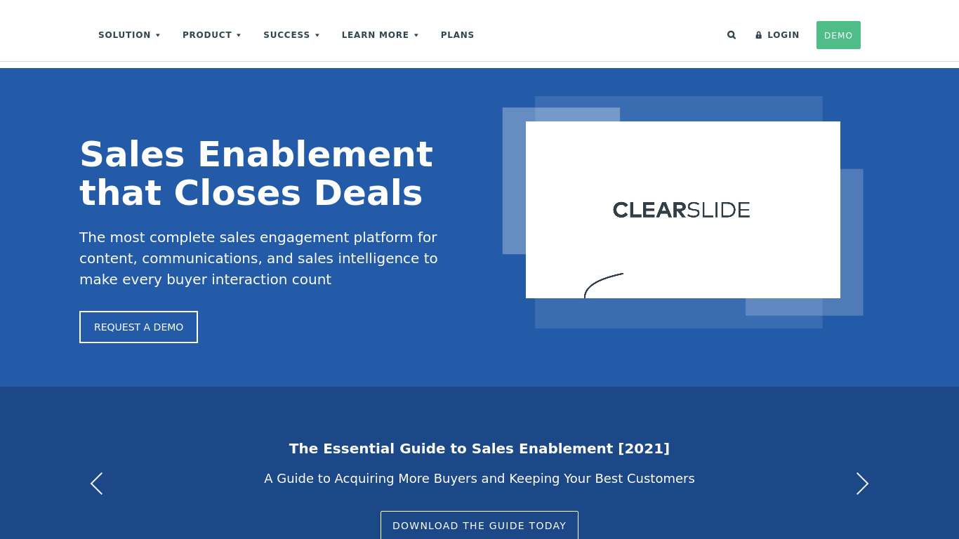 ClearSlide Landing page