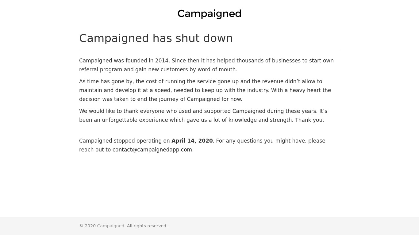 Campaigned Landing page