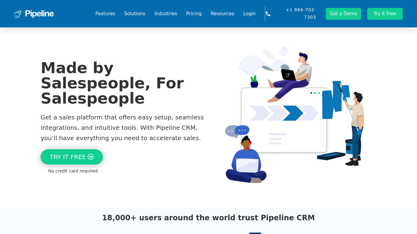 Pipeline CRM Landing page