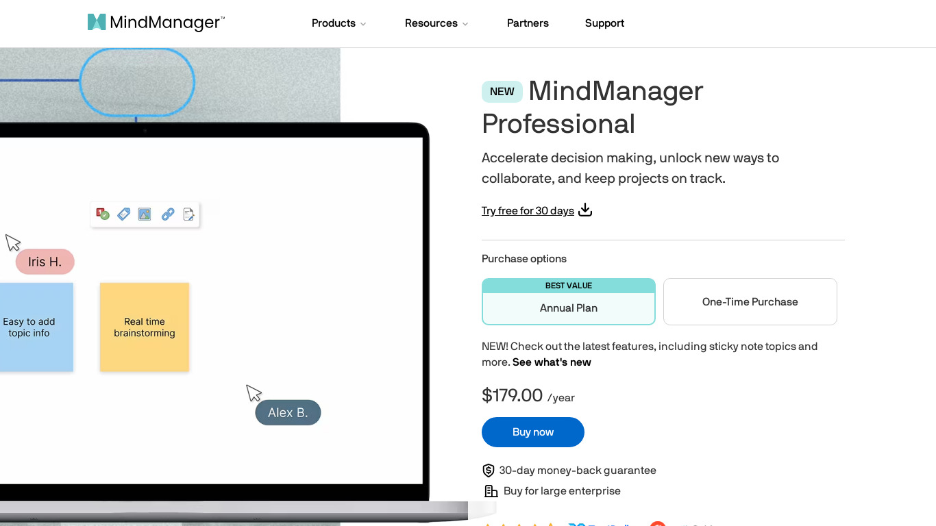 MindManager Landing page