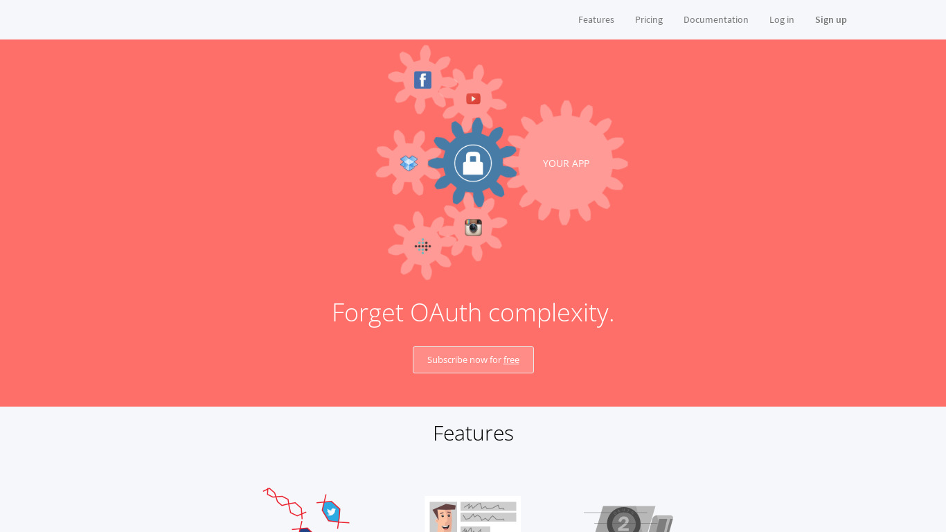 oauth.io Landing page