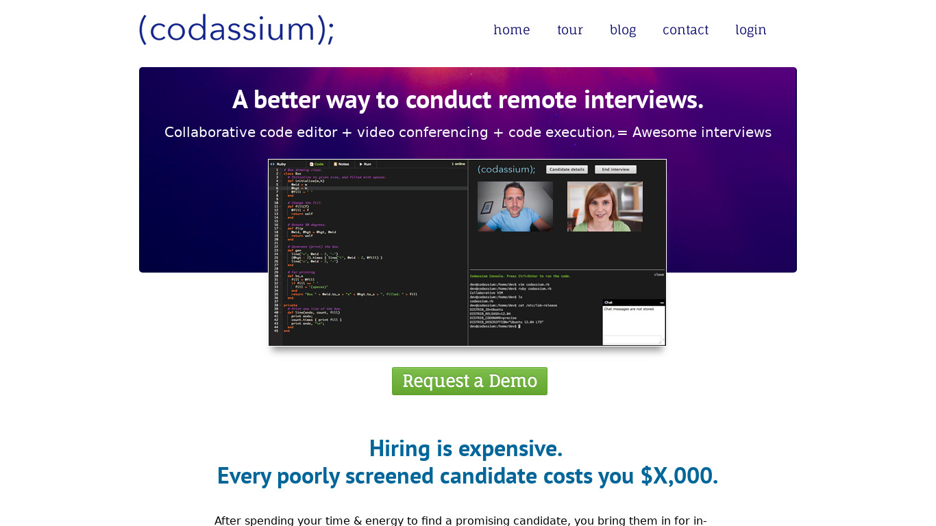 Codassium Landing page