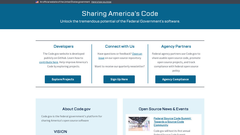Code.gov Landing Page