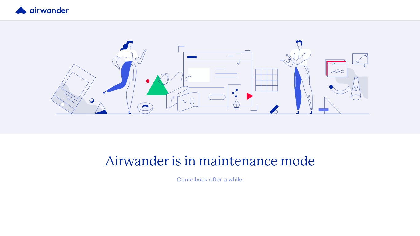 AirWander Landing page