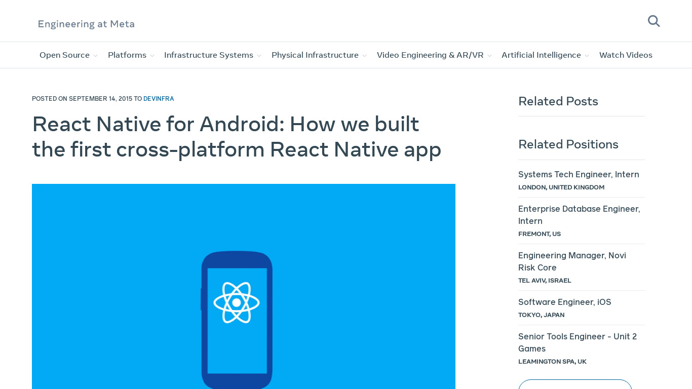 React Native for Android Landing page