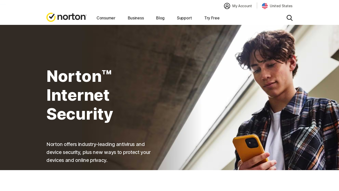Norton Internet Security Landing page