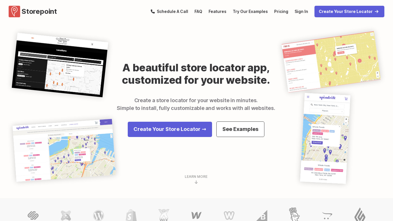 Storepoint Store Locator Landing page