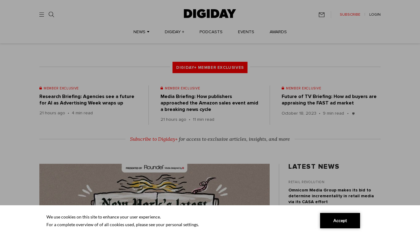 Digiday Landing page