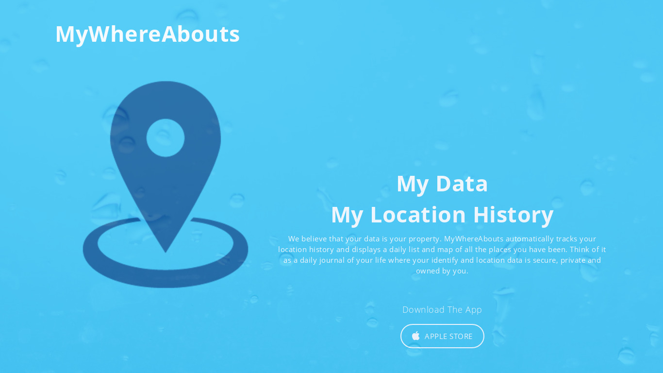 MyWhereAbouts Landing page