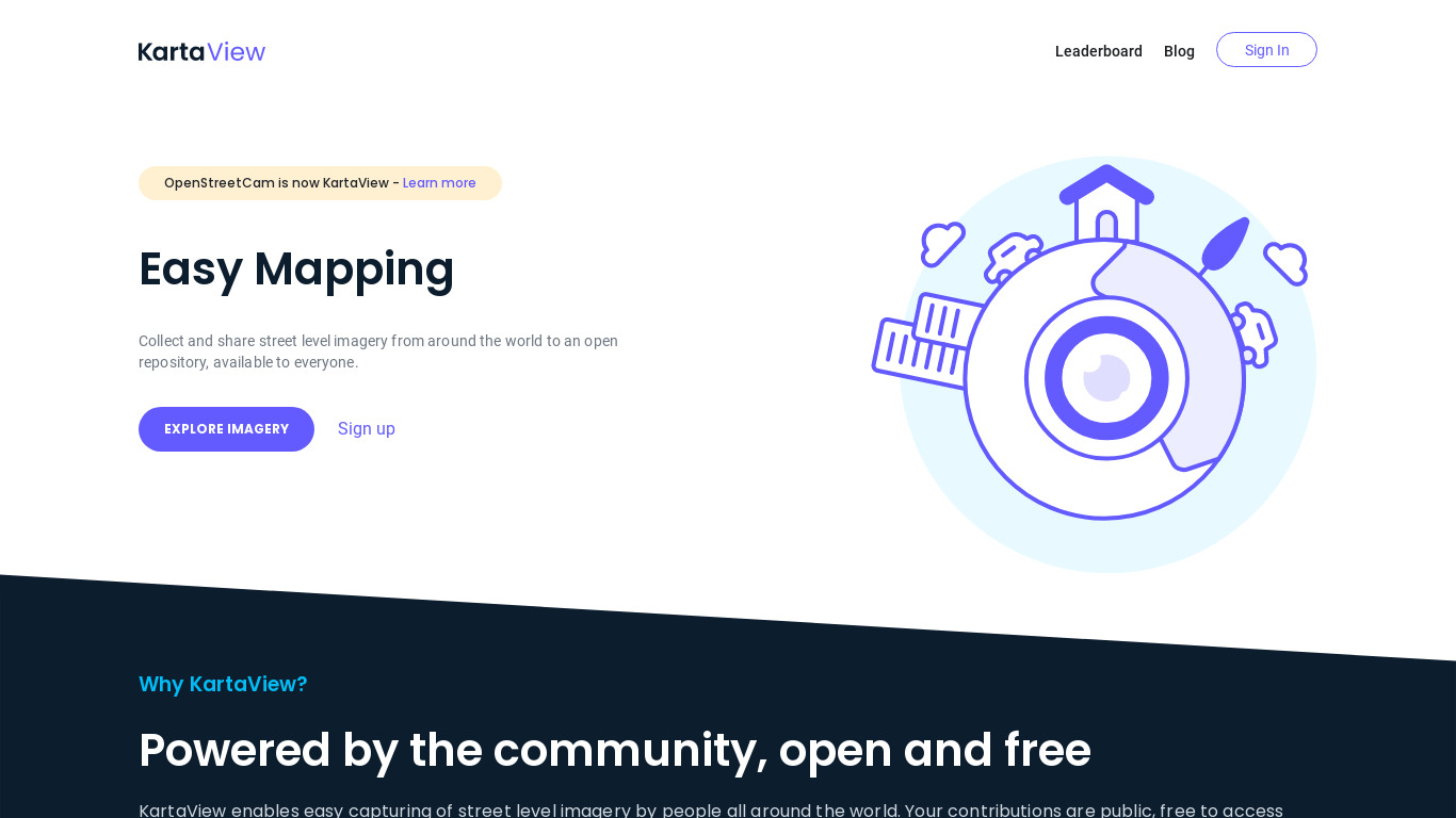 OpenStreetCam Landing page