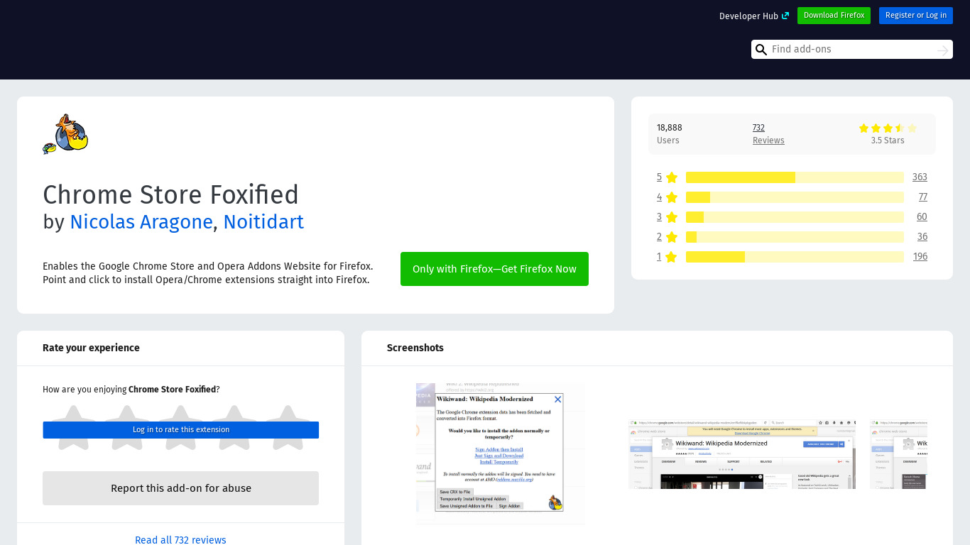 addons-mozilla.org ChromeFoxified Landing page
